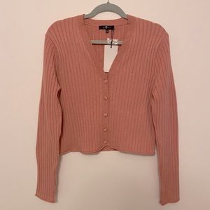 NWT 7 for all mankind Cropped Y2k Button Sweater L